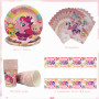 Doyomtoy Little Pony Décorations Licorne Set de Décoration pour Fêtes de Poney 61PCS Little Pony Lot de Fournitures de Fête d'an