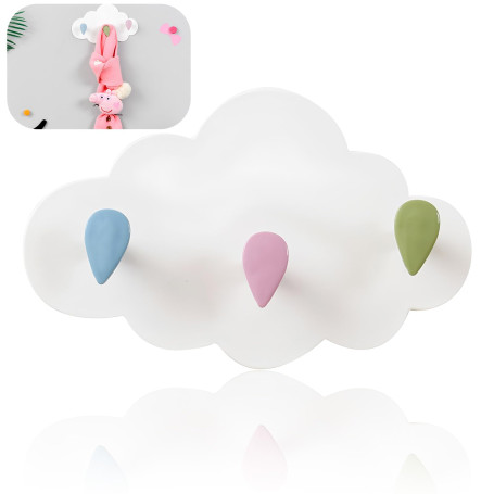 Gloryit Patère pour Chambre D'enfant Crochets Porte-Manteau Enfant Nuage Installation sans Perçage Crochet Mural de Portemanteau