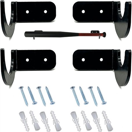 4 Pièces Support Mural de Batte de Baseball Batte de Baseball Murale Organisateur Horizontal de Porte-Batte avec Vis étagère de