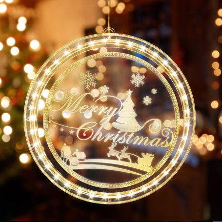 mizikuu Lumière de Fenêtre Décorative Noël