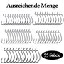 Hameçons de pêche 55 pièces, hameçons Offset pour vers et turluttes,Hameçons de pêche Premium Offset, Hameçons Dropshot, Hameçon