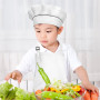 Ensemble tablier et toque de chef pour enfants, tablier de cuisine réglable avec 2 poches pour garçons et filles, tabliers de cu