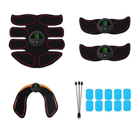 Eozfly Electrostimulateur Musculaire Ceinture Abdominale - 6 Modes 19 Intensités | Appareil EMS pour Abdos