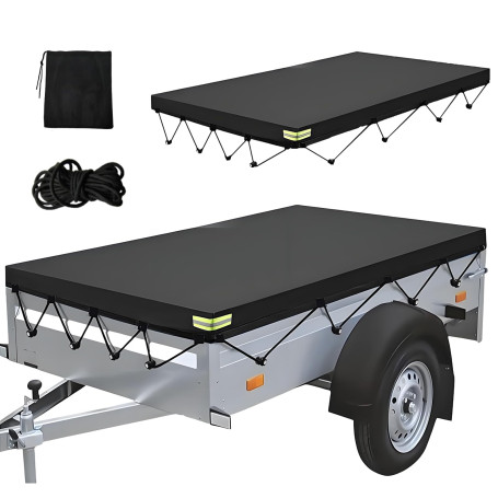 Bâche de Remorque 214 x 122 x 13 cm avec Corde de Bâche Bâche de Protection pour Remorque