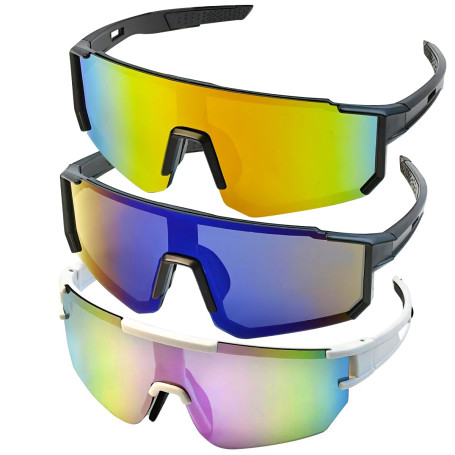 fuzhik Lot de 3 paires de lunettes de soleil de sport polarisées UV 400 pour homme et femme pour le cyclisme