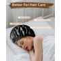 Ixydor Bonnet de Nuit en Soie 22 Momme pour Femmes, 100% Soie de Mûrier, Grand Cache Cheveux en Soie à Double Couche, Large Band