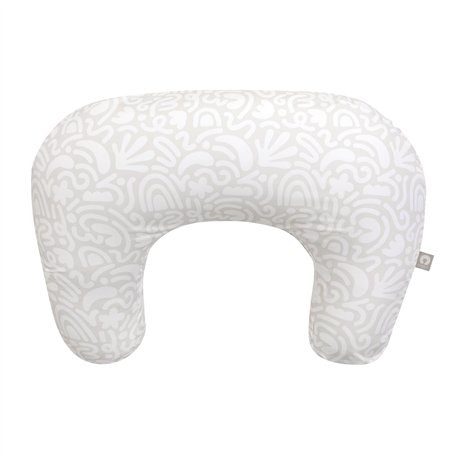 Boppy Coussin d'allaitement – Motif gribouillis rétro crème – Plus Grand Oreiller de Soutien pour l'allaitement et Le biberon –