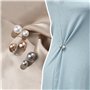 Broche Perle Simulée de la Mode,6 Pièces Épingle à Châle de Pull, Double Tête Broches en Fausse Perle,Epingles de Sûreté pour le