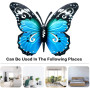 2 Pièces Papillon en Métal,Art Mural 3D Papillon Suspendu Decoration,Papillon Sculptures Décor pour Jardin Balcon Chambre Salon 