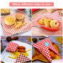 100 Pcs Rouge et Blanc D'emballage Alimentaire à Carreaux,Papier Alimentaire Cire,Graisse Papier,Reutilisable Anti-graisse feuil