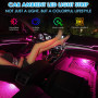 Fsaklaskdy Voiture Interieur 4 Pièces, Lumières d'Ambiance Voiture Éclairage Intérieur, Bande Lumineuse de Musique pour TV Auto,