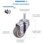 Roulette Pivotante Robuste en Caoutchouc à Tige Filetée Roulettes Chaise Replacement Roulette Mini Roulettes pour Meubles Roulet