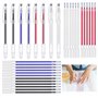 Couture Marquage en Tissu Effaçable 4 Couleurs Marquage à la Chaleur en Tissu Stylos Effaçables à la Chaleur avec 8 Coquille du