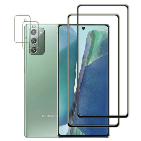 Vuciya [Lot de 2+2 Verre Trempé Compatible avec Samsung Galaxy Note 20 Protecteur d'écran,Couverture Complète Glass écran Protec