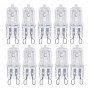 ShuoHui HaloPin Lot de 10 ampoules halogènes G9 230 V 20 W Transparent Remplacement pour angle d'éclairage Blanc chaud 2700 K