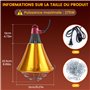 Klarlight Chauffante Infrarouge Dimmable,Support Lampe Chauffante Chiot RéFlecteur Avec Grille de Protection,CâBle de 2m Max 275