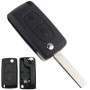 Jinpojun 2 Boutons Coque Clé CE0536 HU83 Clé à Rabat Pliable Compatible avec Peugeot 207 307 308 407 408 3008 5008