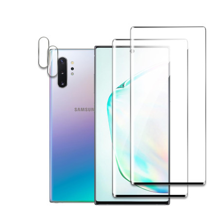 [4 Pièces] 2 Pièces Verre Trempé pour Samsung Galaxy Note 10 Plus avec 2 Pièces Caméra Arrière Protecteur
