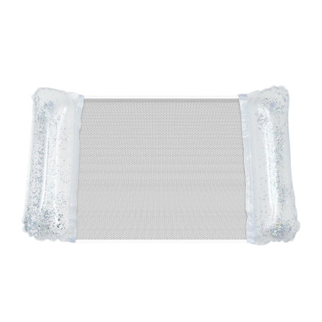 LUMOOM Matelas gonflable de piscine avec filet et paillettes - Hamac flottant - Jouet d'eau pour adultes et enfants