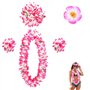 LUMOOM Lot de 5 chaînes de fleurs hawaïennes - Accessoires de cheveux - Chaîne hawaïenne - Avec bandeau - Bracelets à cheveux -