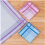 Lot de 6 mouchoirs en coton peigné, 3 couleurs pour un usage quotidien - 28 x 28 cm - Cadeau de Noël - Multicolore - Small