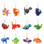 Kawailay 12 pièces dinosaure porte-clés dinosaure porte-clés en silicone dinosaure partie garçon fille anniversaire favori fourn