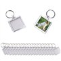 Lot de 25 Porte-clés photo en acrylique transparent Porte-clés cadre photo en forme de carré vierge Porte-clés Photo Vierge Pers