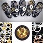 Vasana Lot de 2 boîtes de 200 à 300 pièces Motif mixte ultra fin 3D en métal Steampunk Gears Charms DIY Pendentifs horloge roue 