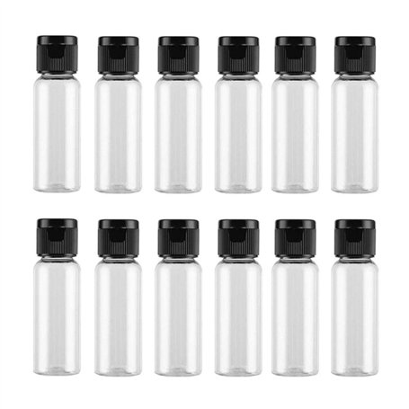 VASANA Lot de 12 bouteilles vides de voyage en plastique de 20 ml avec bouchon à pression