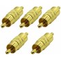 AAOTOKK RCA Connecteur Plaqué or RCA Femelle à Mâle RCA Adaptateur Extension av/TV Audio Vidéo câble Connecteurs Métalliques (5-