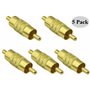 AAOTOKK RCA Connecteur Plaqué or RCA Femelle à Mâle RCA Adaptateur Extension av/TV Audio Vidéo câble Connecteurs Métalliques (5-