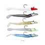 TDDL 5 Pièces Leurre Peche Mer, 11CM Leurres Souples Pêche Appâts avec T-Tail Articles de Pêche en Silicone Leurres de Pêches Ar
