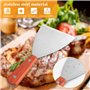 THATSRAD 2 PCS Spatule Inox Manche en Bois Spatule Barbecue Plancha Grattoir Plancha Inox Spatule Plancha Inox Teppanyaki Spatul