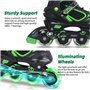 Nattork Blade Patins à roulettes pour garçons avec roue lumineuse, patins à roues alignées vertes lumineuses pour l'extérieur et