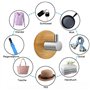 Lot de 4 crochets muraux autocollants en acier inoxydable et bambou - Sans perçage - Antirouille - Imperméables - Pour salle de 