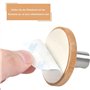 Lot de 4 crochets muraux autocollants en acier inoxydable et bambou - Sans perçage - Antirouille - Imperméables - Pour salle de 