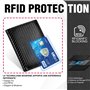 TEEHON Portefeuille Vertical pour Hommes en Cuir Carbone bloquant RFID avec 11 emplacements, 2 fenêtres d'identification, Porte-