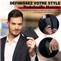 TEEHON Portefeuille Vertical pour Hommes en Cuir Carbone bloquant RFID avec 11 emplacements, 2 fenêtres d'identification, Porte-