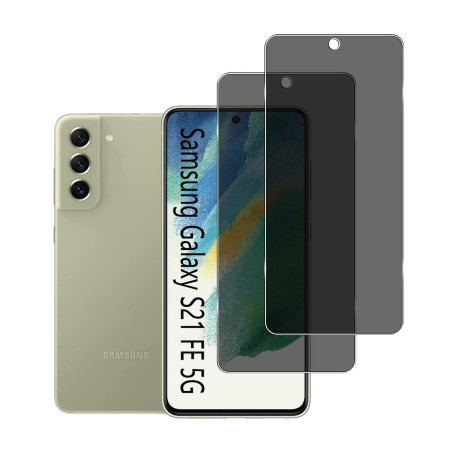 YIFNTANG [2 Pièces] Verre Trempé Anti-espion pour Samsung Galaxy S21 FE 5G
