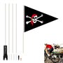 Billowvolve Fanion de vélo pour enfant garçon - 150 cm - Poteau de police - Fanion de vélo pour enfant (Pirate Black Rod)