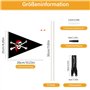 Billowvolve Fanion de vélo pour enfant garçon - 150 cm - Poteau de police - Fanion de vélo pour enfant (Pirate Black Rod)