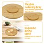 CAREDGO Plateau de Service Rotatif en Bambou, Plateau Tournant Bambou Plateau Tournant en Bois Naturel Assiette de Service Tourn