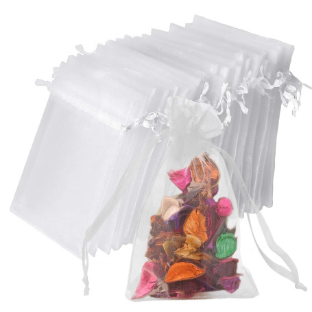 vaolmlop Lot De 100 Blanc Sachets En Organza