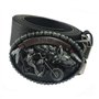 Lkmy Boucle de ceinture pour homme avec tête de mort 3D, locomotive de moto - Boucle de ceinture vintage en forme de squelette d