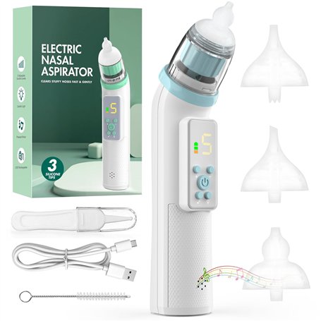 YSWOVUO Aspirateur Nasal Bebe Électrique avec 5 Niveaux D'Aspiration