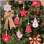 40pcs Décorations Noël Sapin Pendentifs en Bois Ornements d'arbre de Noël 10 Style avec Corde Embellissement Créatif pour Merry 