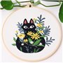 MINGHAM Lot de 4 kits de broderie motif chat avec motifs et instructions pour débutants kits de point de croix pour adultes, fil