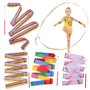 Suitedget 3 Pièces Bâtons De Ruban Grs Enfant De Danse Gymnastique Enfant Couleurs Rêveuses Adaptées à La Gymnastique De Danse A