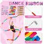 Suitedget 3 Pièces Bâtons De Ruban Grs Enfant De Danse Gymnastique Enfant Couleurs Rêveuses Adaptées à La Gymnastique De Danse A