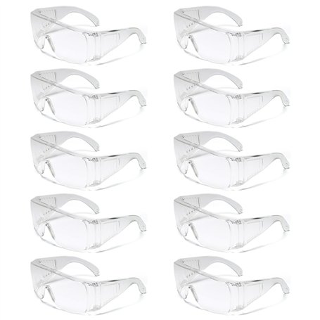 Sporgo Lunettes de protection Lunettes de protection de travail : 10 pièces lunettes de protection transparentes pour porteurs d